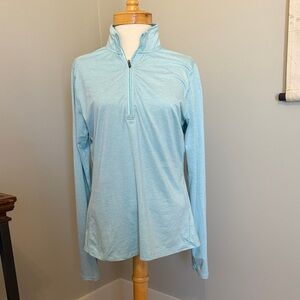 Women's Nike Running Light Blue Quarter-Zip Top Dri-Fit Sz L